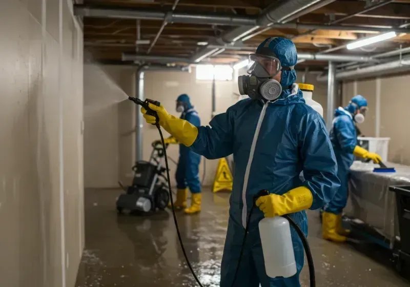 Basement Sanitization and Antimicrobial Treatment process in Dulac, LA